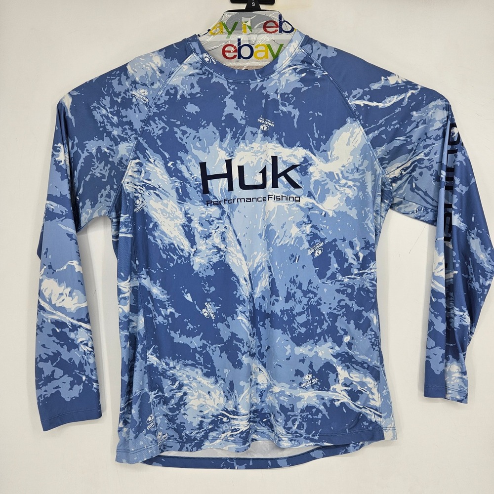 Huk‎ Performance Fishing Shirt Mens Large Long Sleeve Mossy Oak Camouflage